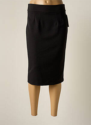 Jupe mi-longue taille à pinces noir HIPPOCAMPE femme