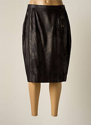 Jupe mi-longue coupe droite noir JUMFIL femme