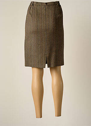Jupe mi-longue taille à pinces marron JUMFIL femme