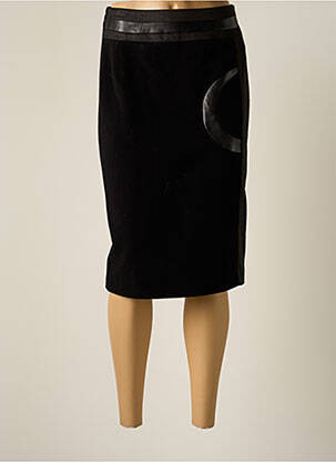 Jupe mi-longue coupe droite noir JUMFIL femme