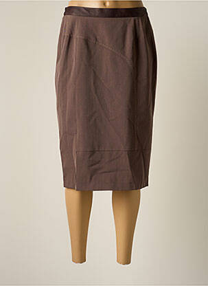 Jupe mi-longue coupe droite marron JUMFIL femme