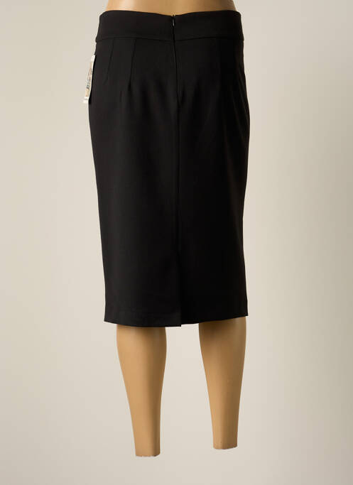 Jupe mi-longue taille à pinces noir HIPPOCAMPE femme