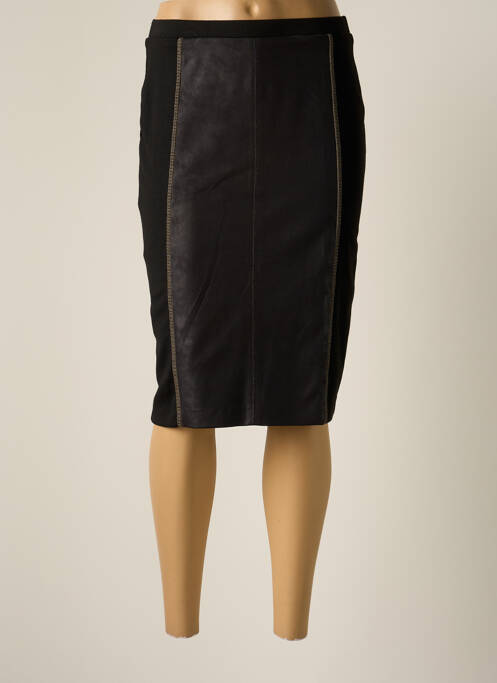 Jupe mi-longue coupe droite noir JUMFIL femme