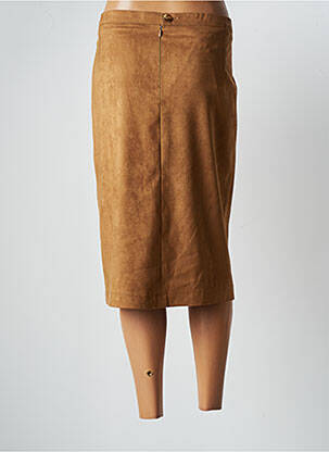 Jupe mi-longue stretch marron JUMFIL femme