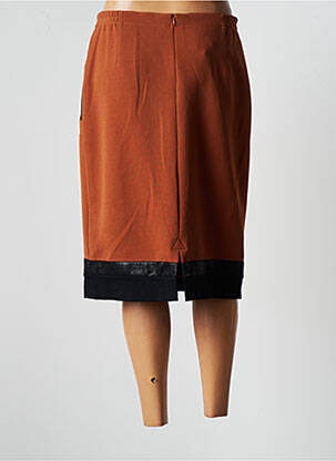 Jupe mi-longue taille à pinces marron JUMFIL femme