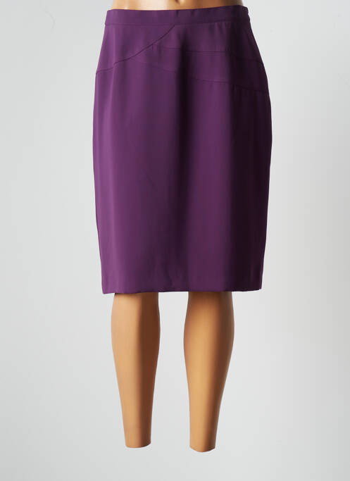 Jupe mi-longue taille à pinces violet JUMFIL femme