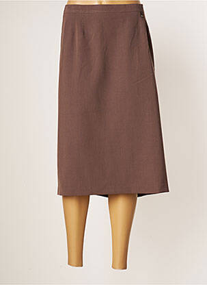 Jupe mi-longue coupe droite marron JUMFIL femme