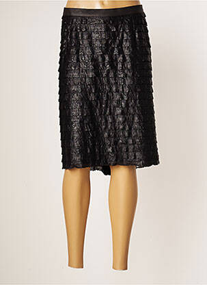 Jupe mi-longue coupe droite noir JUMFIL femme