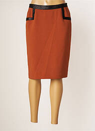 Jupe mi-longue taille normale marron JUMFIL femme