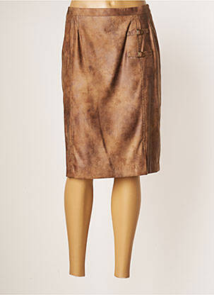 Jupe mi-longue stretch marron JUMFIL femme