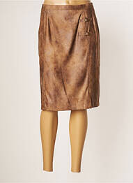 Jupe mi-longue taille normale marron JUMFIL femme
