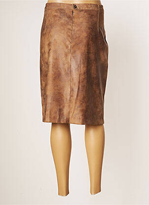 Jupe mi-longue stretch marron JUMFIL femme