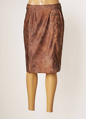 Jupe mi-longue taille normale marron JUMFIL femme