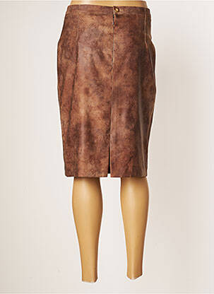 Jupe mi-longue stretch marron JUMFIL femme