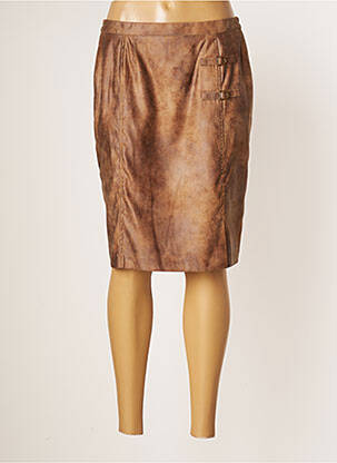 Jupe mi-longue stretch marron JUMFIL femme