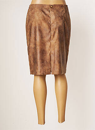 Jupe mi-longue stretch marron JUMFIL femme