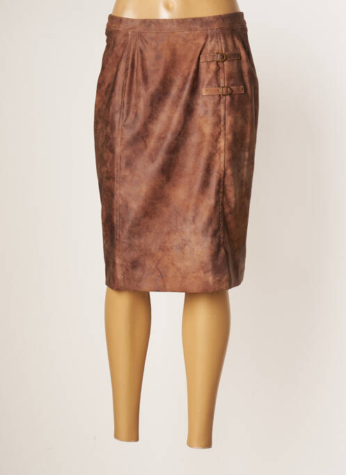 Jupe mi-longue taille normale marron JUMFIL femme
