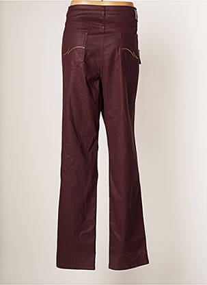 Pantalon droit fermeture zippée sous rabat boutonné taille normale rouge DENIM femme