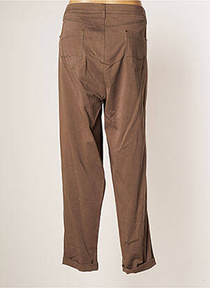 Pantalon droit fermeture zippée sous rabat boutonné taille normale marron FRED SABATIER femme