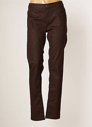 Pantalon slim stretch taille normale marron CARLA KOPS femme