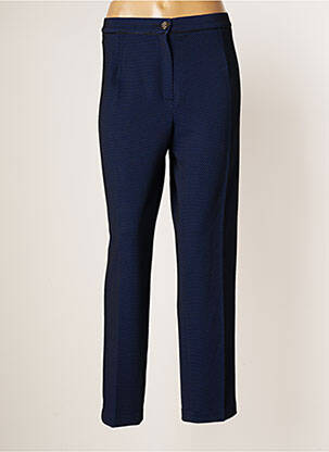 Pantalon droit fermeture zippée sous rabat boutonné taille normale bleu JUMFIL femme