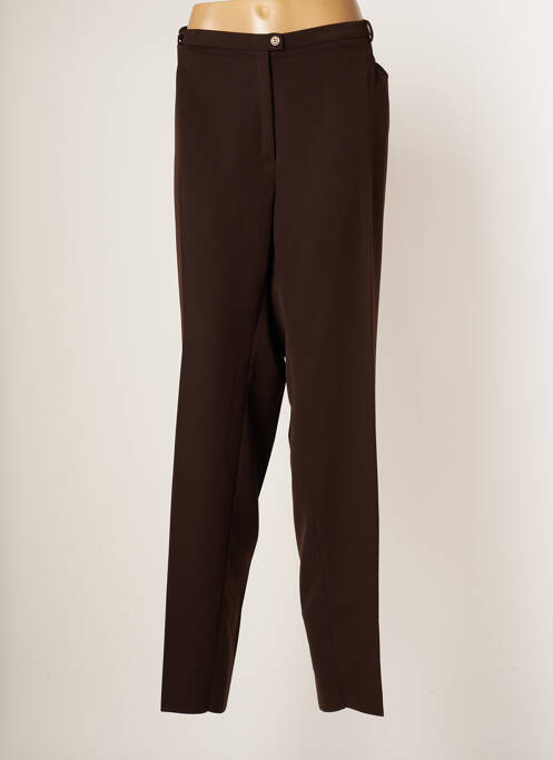 Pantalon droit stretch taille normale marron CHRISTIAN MARRY femme