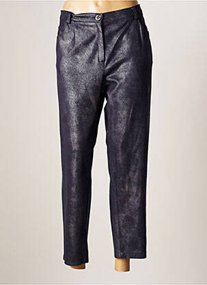 Pantalon droit fermeture zippée sous rabat boutonné taille normale bleu JUMFIL femme
