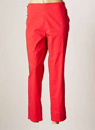 Pantalon droit stretch taille normale rouge BRUNO SAINT HILAIRE femme