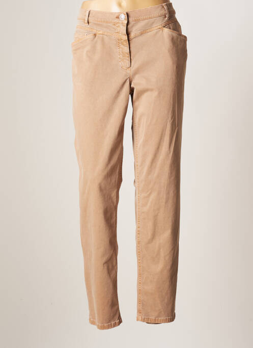 Pantalon slim tissage popeline taille normale marron BETTY BARCLAY femme