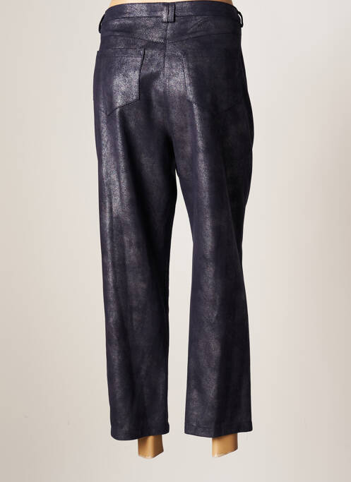 Pantalon droit fermeture zippée sous rabat boutonné taille normale bleu JUMFIL femme