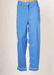 Pantalon droit fermeture zippée sous rabat boutonné taille normale bleu FUEGOLITA femme