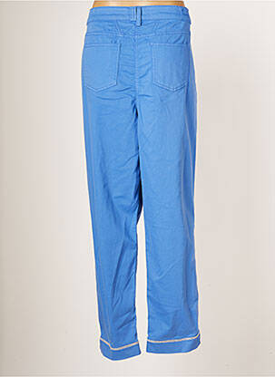 Pantalon droit fermeture zippée sous rabat boutonné taille normale bleu FUEGOLITA femme