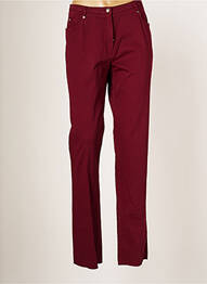 Pantalon droit fermeture zippée sous rabat boutonné taille normale rouge JUMFIL femme