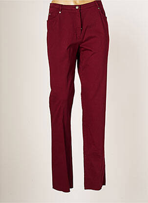 Pantalon droit fermeture zippée sous rabat boutonné taille normale rouge JUMFIL femme