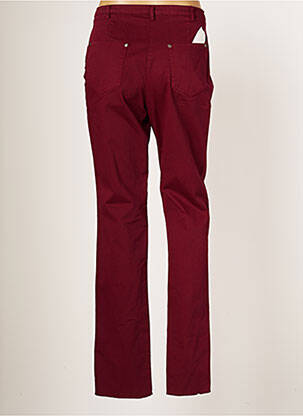 Pantalon droit fermeture zippée sous rabat boutonné taille normale rouge JUMFIL femme