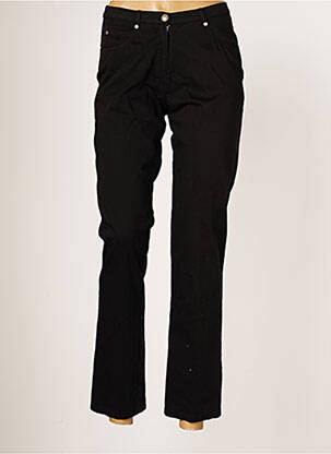 Pantalon droit fermeture zippée sous rabat boutonné taille normale noir JUMFIL femme