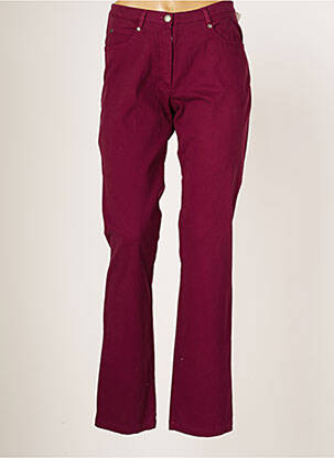 Pantalon droit fermeture zippée sous rabat boutonné taille normale violet JUMFIL femme
