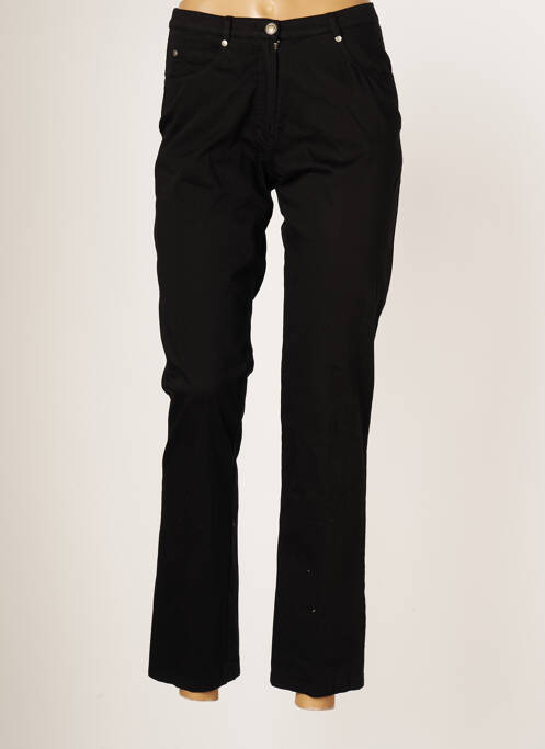 Pantalon droit fermeture zippée sous rabat boutonné taille normale noir JUMFIL femme