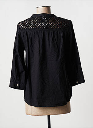 Chemisier coupe droite manches 3/4 noir CAMAIEU femme