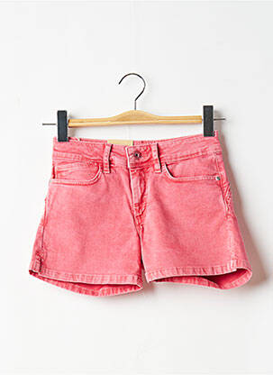 Short fermeture zippée sous rabat boutonné taille basse rose SALSA femme