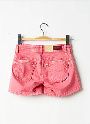 Short fermeture zippée sous rabat boutonné taille basse rose SALSA femme