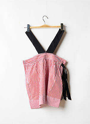 Top col v sans manche rouge LAAGAM femme