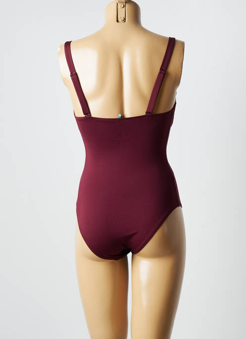 Maillot de bain 1 pièce effet matière satinée haut soutien-gorge avec mousse de rembourrage amovible violet PRINCESSE TAM-TAM femme