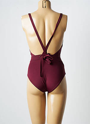 Maillot de bain 1 pièce effet matière satinée haut soutien-gorge avec mousse de rembourrage amovible violet PRINCESSE TAM-TAM femme