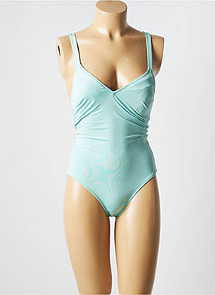 Maillot de bain 1 pièce effet matière satinée vert PRINCESSE TAM-TAM femme