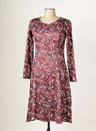 Robe mi-longue imprimé fantaisie manches longues marron DAMART femme