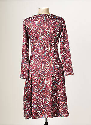 Robe mi-longue imprimé fantaisie manches longues marron DAMART femme