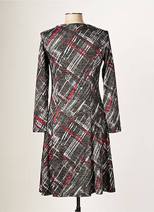 Robe mi-longue imprimé fantaisie manches longues gris DAMART femme