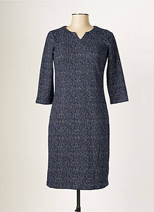 Robe mi-longue manches longues manches longues bleu DAMART femme