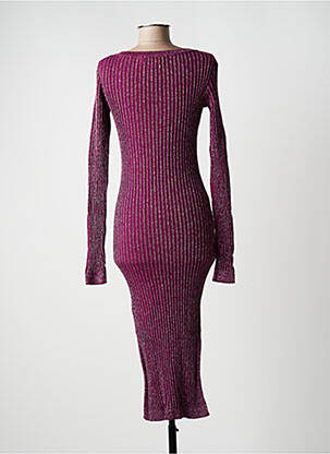 Robe mi-longue manches longues manches longues violet GUESS femme